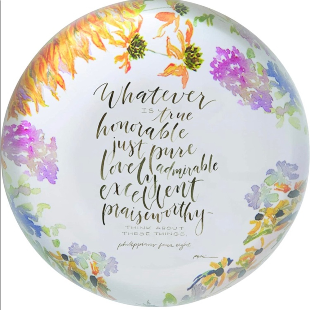 NWOT Carpentree Whatever is True Paperweight, Multi